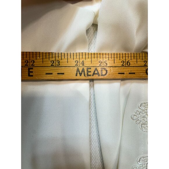 Liz Clayborne Womens Lace Flower Blouse Stretch Sz XL Cream Croquette - Picture 7 of 10